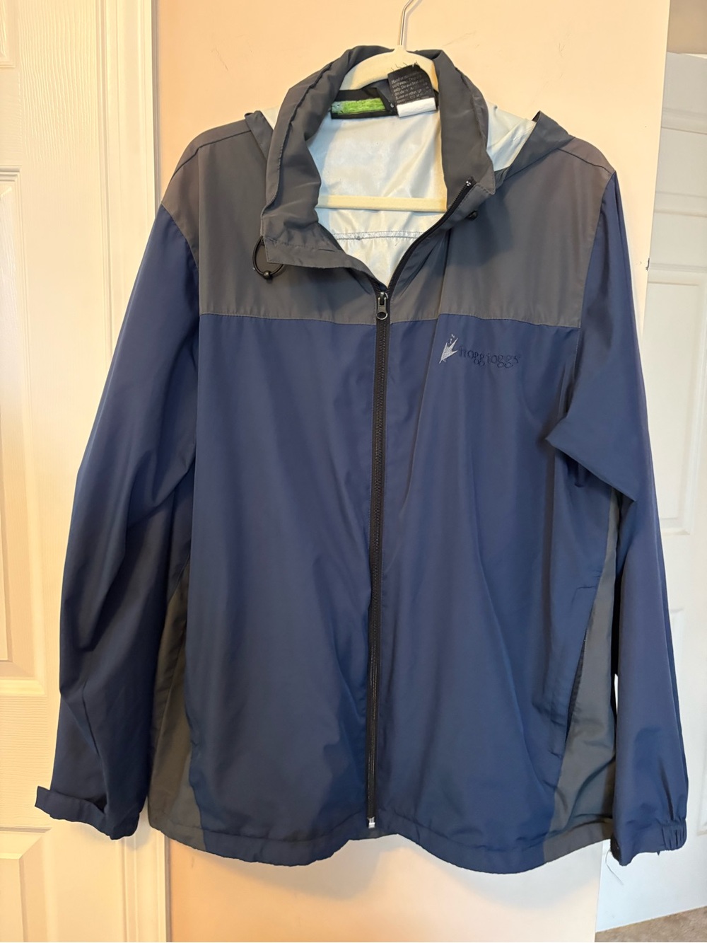 Lightweight Hooded Frog Toggs Rain Jacket - Navy/Gray